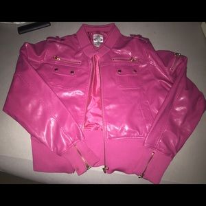 Raw Blue Faux Leather Jacket